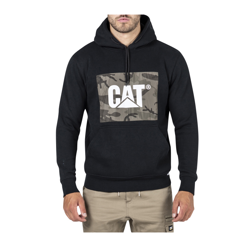 Caterpillar Trademark - Mens Hoodies - Black - NZ (397MCHWRU)